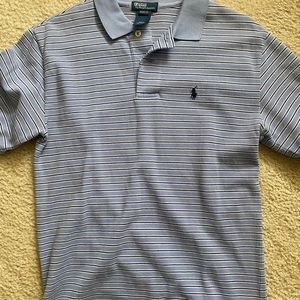 Never worn striped polo for boys. Size M (10-12)